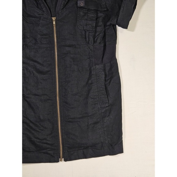 Converse Women's Black Short Sleeve Zippered Hooded Shirt Dress Skater Grunge - Picture 6 of 16